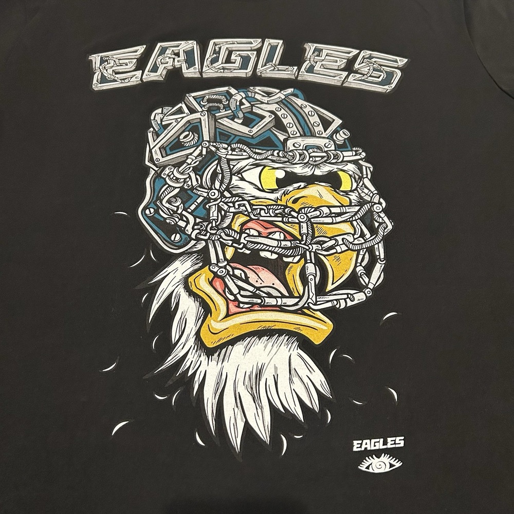 Mens Philadelphia Eagles Distortedd Black LEADERS T-Shirt XL Art NFL